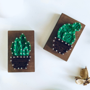 Magnesy String Art kaktus i sukulent