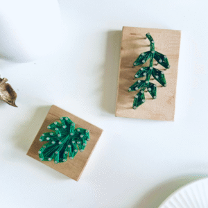 Magnesy String Art monstera i liść