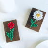 Magnesy String Art stokrotka i tulipan