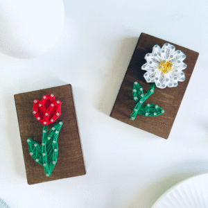 Magnesy String Art stokrotka i tulipan